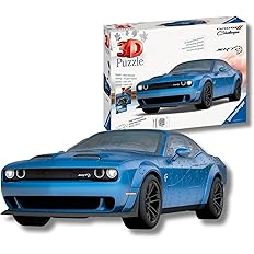 87172e90270dbe514df34a6f01a6b574 Ravensburger Puzzle 3d - Dodge Challenger Helicat Blu - immagine 1