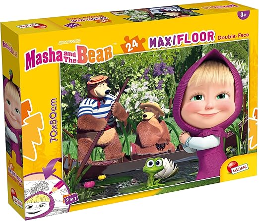 9fea1d57a12eedf5986ea837517aa608 Puzzle Lisciani Double Face MAXI 24 pz Masha e Orso - immagine 1