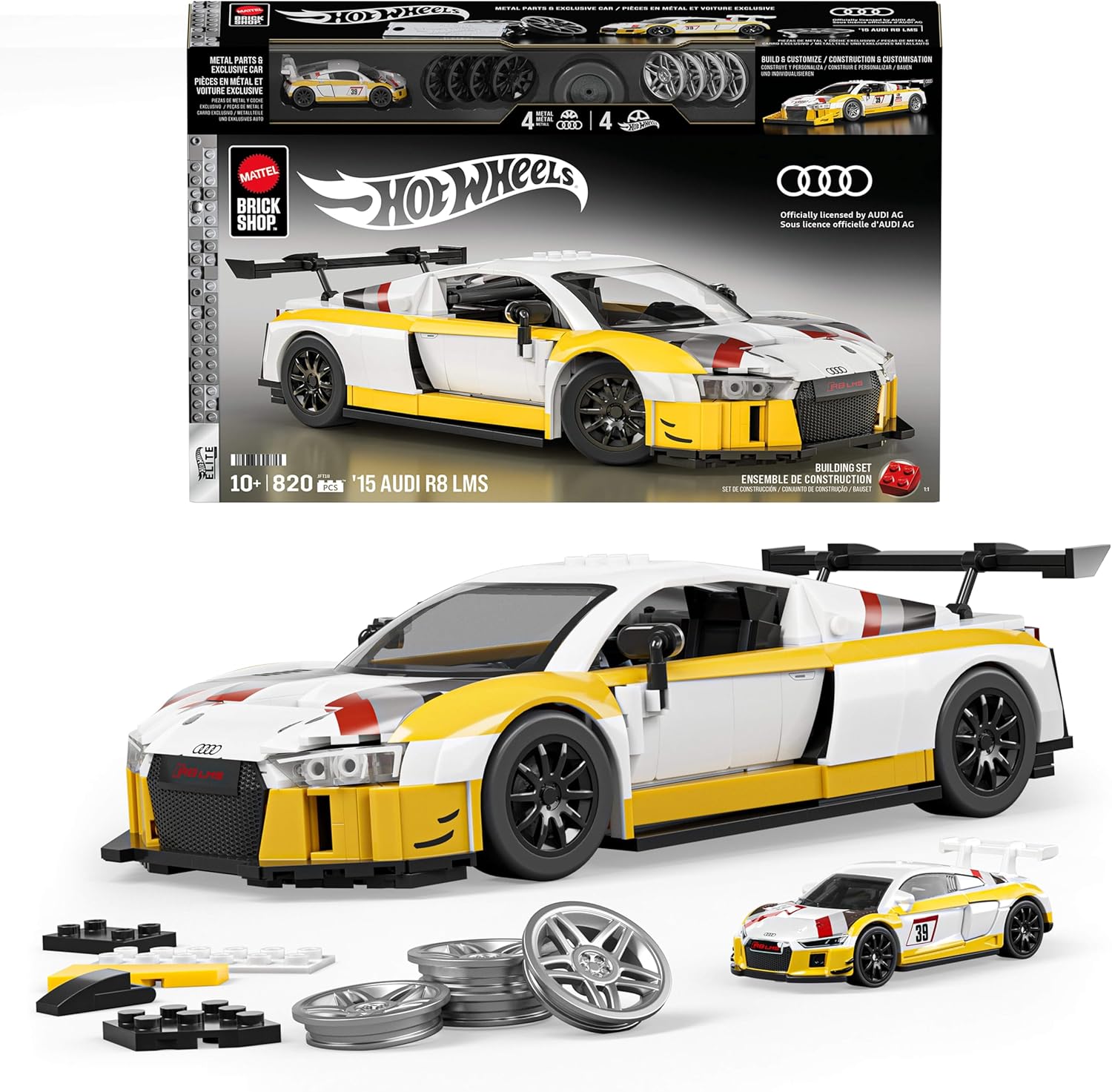 f1c2e9fd8af8888a42423ebe05d137a1 Hot Wheels Brick Shop Audi R8 Lms - immagine 1