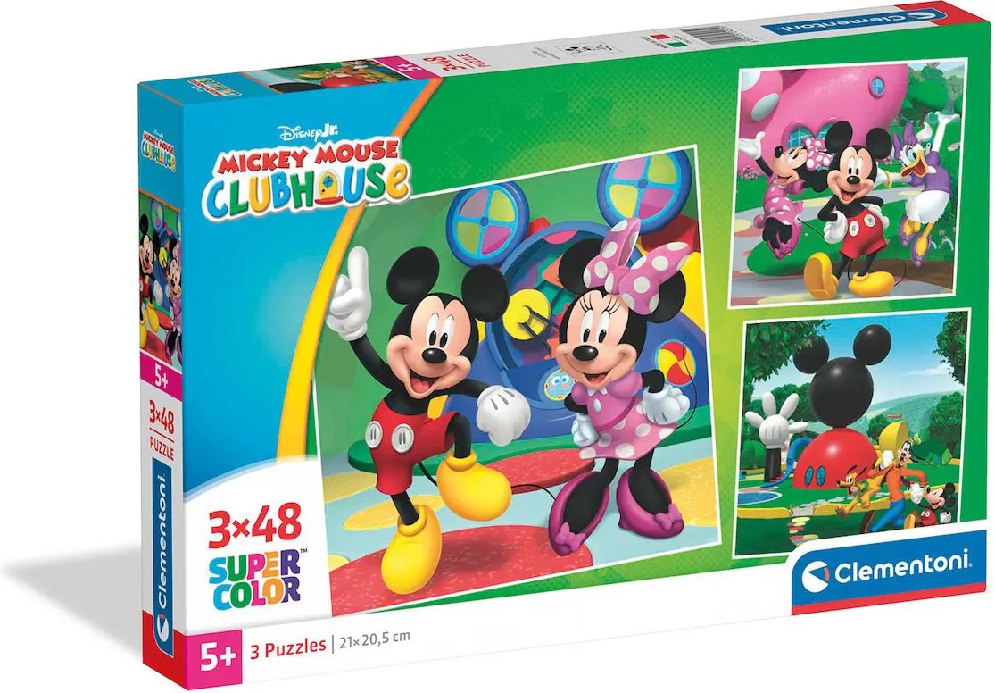 0cdc95a1b233a8796c87341badbf5ca7 Clementoni Puzzle 3x48 pz. Square Mickey Mouse Club House 2026 - immagine 1