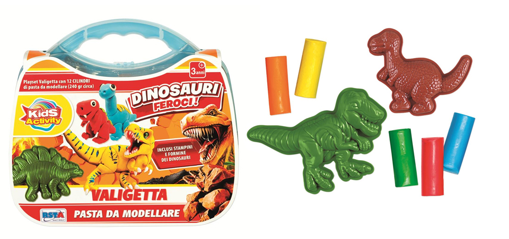 5fed45e28f3c5027a8823e01260f8121 Rstoys Valigetta Pasta da Modellare Dinosauri - immagine 1
