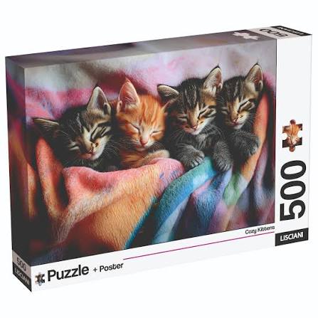 7064bd04abfe4752f20c3384fe874dd0 Lisciani Puzzle + Poster Cats Pz.500 - immagine 1