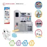 Home ville cucina in legno con acqua luci suoni + accessori Bianco