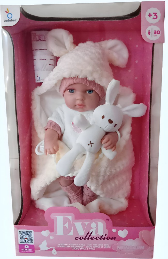 acda242695e012a89b9ca334c2348bcf Bambola Eva collection newborn elegance d da 30cm - immagine 1