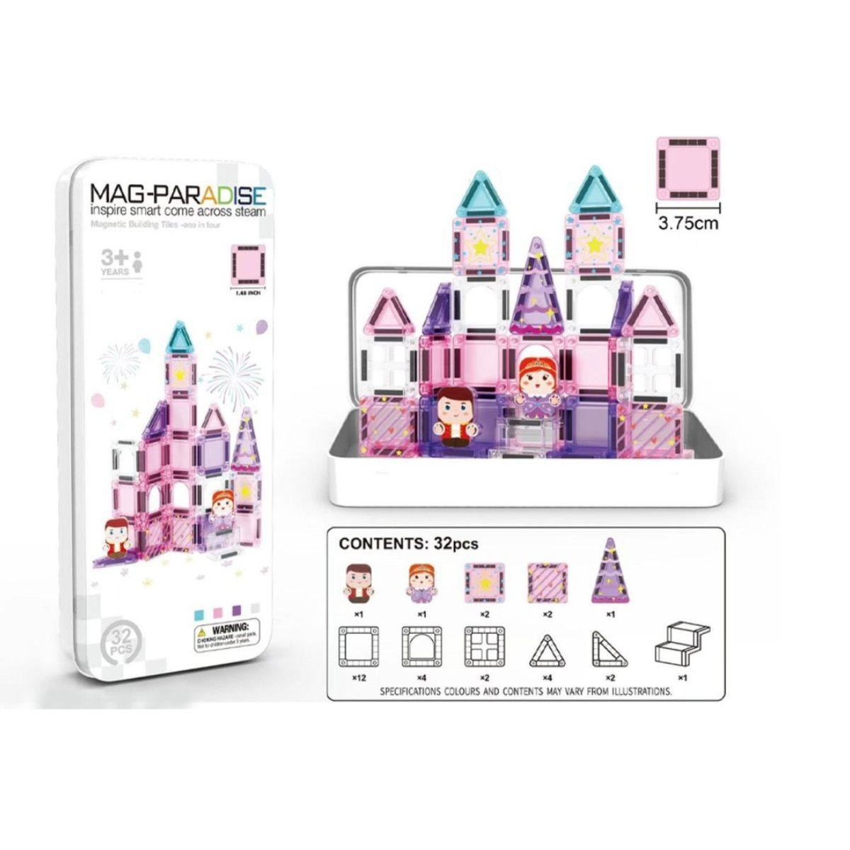 32cab634c467b9ddb6386e7659642a2e Magnetic Nano Piastrelle Castello delle Principesse 32 pz - immagine 1