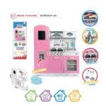 Home ville cucina in legno con acqua luci suoni + accessori Rosa